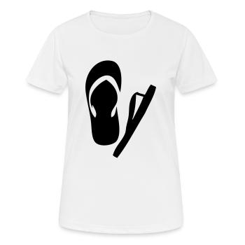 flip flop summer footwear - Women's Breathable T-Shirt - white - Front - AI Model Female 172 dark (172cm)