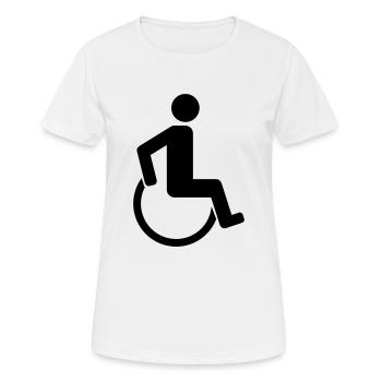 pictogram disability wheelchair walking running - Women's Breathable T-Shirt - white - Front - AI Model Female 172 dark (172cm)