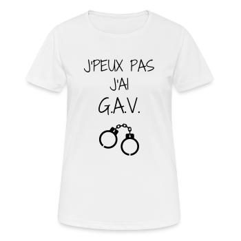 Police / Policier / Flic / Sécurité - T-shirt respirant Femme - blanc - Devant - AI Model Female 172 dark (172cm)