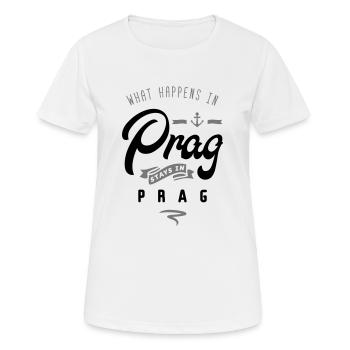 prag happens stays - Frauen T-Shirt atmungsaktiv - Weiß - Vorne - AI Model Female 172 dark (172cm)