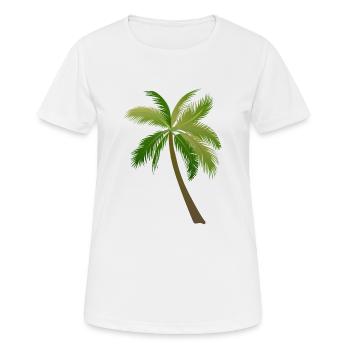 palm tree palm palms - Women's Breathable T-Shirt - white - Front - AI Model Female 172 dark (172cm)