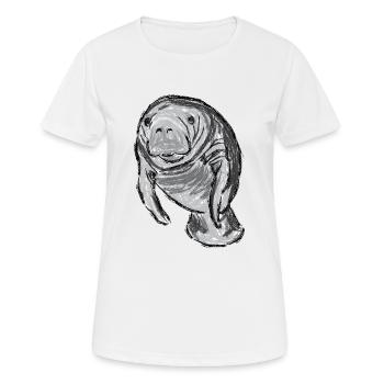 Design avec la laque / Oeuvres d’art avec une Manatee - T-shirt respirant Femme - blanc - Devant - AI Model Female 172 dark (172cm)