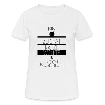 katze - Katze wollte kuscheln - Frauen T-Shirt atmungsaktiv - Weiß - Vorne - AI Model Female 172 dark (172cm)