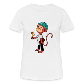 Funky monkey - Frauen T-Shirt atmungsaktiv - Weiß - Vorne - AI Model Female 172 dark (172cm)