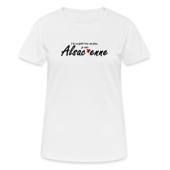 Je suis Alsacienne région Alsace - T-shirt respirant Femme - blanc - Devant - AI Model Female 172 dark (172cm)