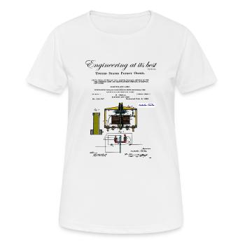 Nikola Tesla /electric arc Lamp, colored - Frauen T-Shirt atmungsaktiv - Weiß - Vorne - AI Model Female 172 dark (172cm)