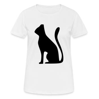 KATZE - Frauen T-Shirt atmungsaktiv - Weiß - Vorne - AI Model Female 172 dark (172cm)
