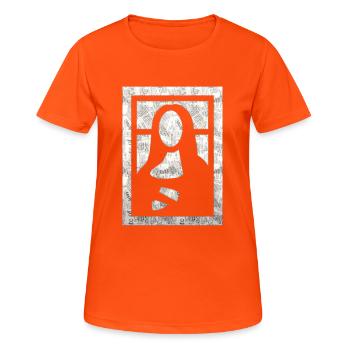 jeu de mona lisa - T-shirt respirant Femme - orange néon - Devant - AI Model Female 172 dark (172cm)