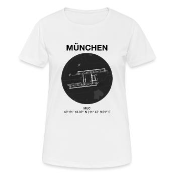 Aéroport de Munich MUC (dark) - T-shirt respirant Femme - blanc - Devant - AI Model Female 172 dark (172cm)