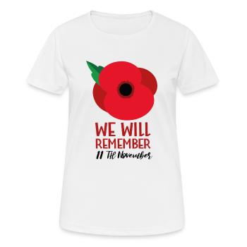 british legion poppy day - T-shirt respirant Femme - blanc - Devant - AI Model Female 172 dark (172cm)