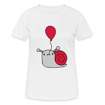 Niedliche Luftballon Schnecke - Frauen T-Shirt atmungsaktiv - Weiß - Vorne - AI Model Female 172 dark (172cm)