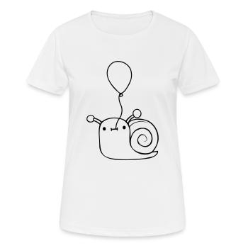Luftballon Schnecke Niedlich - Frauen T-Shirt atmungsaktiv - Weiß - Vorne - AI Model Female 172 dark (172cm)
