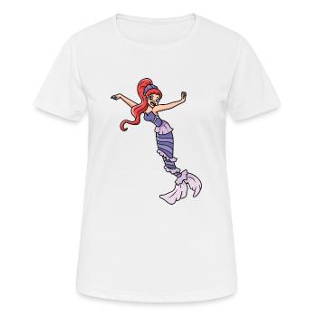 Sirène - T-shirt respirant Femme - blanc - Devant - AI Model Female 172 dark (172cm)
