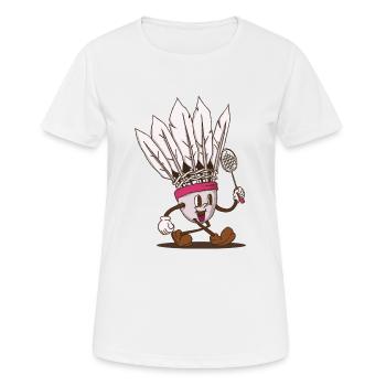 funky Shuttlecock Gesicht Walking Retro-Stil - Frauen T-Shirt atmungsaktiv - Weiß - Vorne - AI Model Female 172 dark (172cm)
