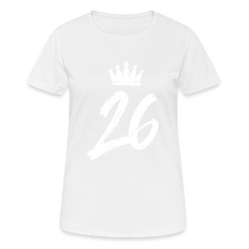 26 Zahl Krone - Frauen T-Shirt atmungsaktiv - Weiß - Vorne - AI Model Female 172 dark (172cm)