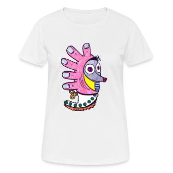 Finger Igel - Frauen T-Shirt atmungsaktiv - Weiß - Vorne - AI Model Female 172 dark (172cm)