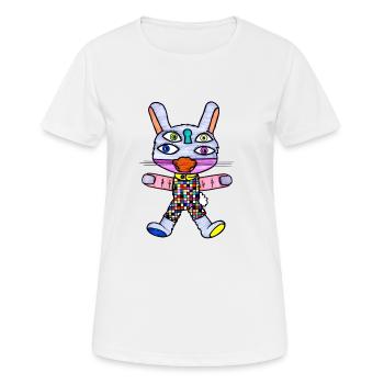 Katzenhase - Frauen T-Shirt atmungsaktiv - Weiß - Vorne - AI Model Female 172 dark (172cm)