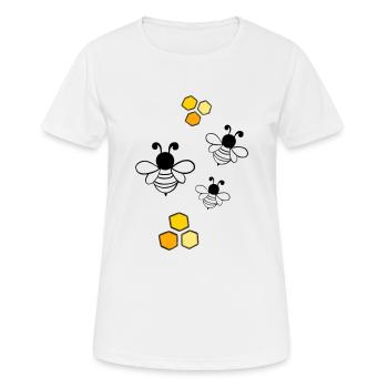 Bees with honeycomb - Women's Breathable T-Shirt - white - Front - AI Model Female 172 dark (172cm)