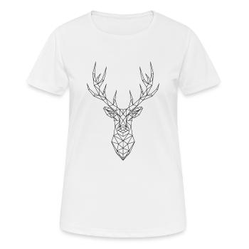 Cerf - T-shirt respirant Femme - blanc - Devant - AI Model Female 172 dark (172cm)