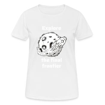 Explore The Final Frontier Retro Outer Space - Women's Breathable T-Shirt - white - Front - AI Model Female 172 dark (172cm)