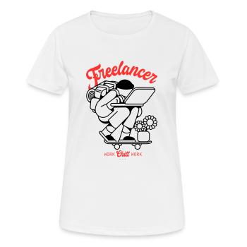 Freelancer - T-shirt respirant Femme - blanc - Devant - AI Model Female 172 dark (172cm)
