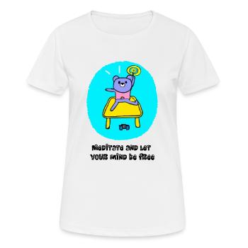 meditieren - Frauen T-Shirt atmungsaktiv - Weiß - Vorne - AI Model Female 172 dark (172cm)