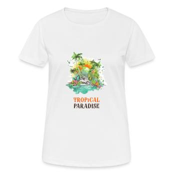 Paradis Tropical - T-shirt respirant Femme - blanc - Devant - AI Model Female 172 dark (172cm)