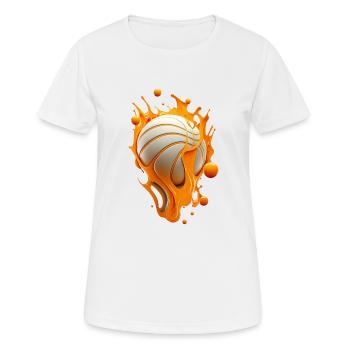 Fusion du basketball - T-shirt respirant Femme - blanc - Devant - AI Model Female 172 dark (172cm)
