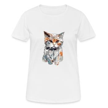 Miko das Kätzchen - Frauen T-Shirt atmungsaktiv - Weiß - Vorne - AI Model Female 172 dark (172cm)