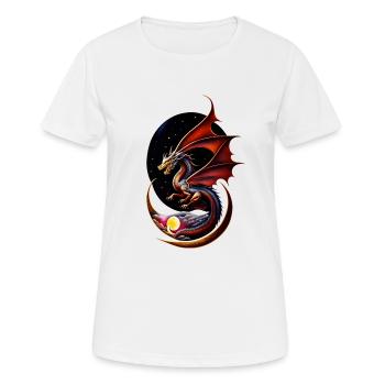 Dragon nocturne - T-shirt respirant Femme - blanc - Devant - AI Model Female 172 dark (172cm)