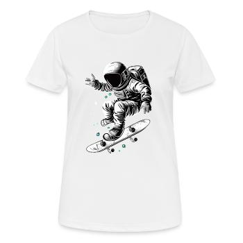Skater Astronaut - Frauen T-Shirt atmungsaktiv - Weiß - Vorne - AI Model Female 172 dark (172cm)