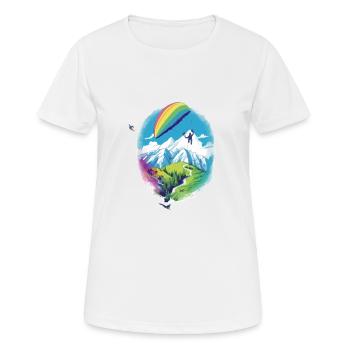 Gleitschirmfliegen Cedric - Frauen T-Shirt atmungsaktiv - Weiß - Vorne - AI Model Female 172 dark (172cm)