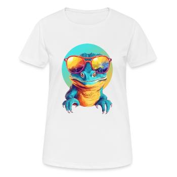 Mali le lézard - T-shirt respirant Femme - blanc - Devant - AI Model Female 172 dark (172cm)