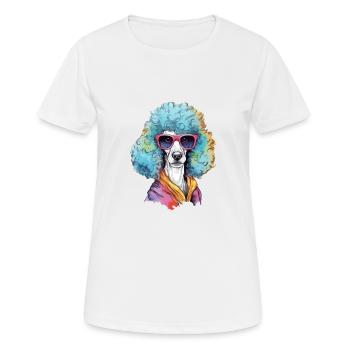 John Brillenpudel - Frauen T-Shirt atmungsaktiv - Weiß - Vorne - AI Model Female 172 dark (172cm)