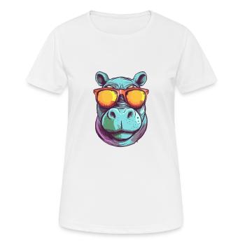 Bif Nilpferd - Frauen T-Shirt atmungsaktiv - Weiß - Vorne - AI Model Female 172 dark (172cm)
