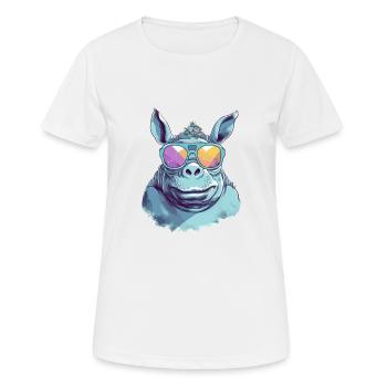 Rina das Nashorn - Frauen T-Shirt atmungsaktiv - Weiß - Vorne - AI Model Female 172 dark (172cm)