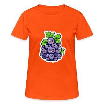 Bunch of kawaii grapes - Women's Breathable T-Shirt - neon orange - Front - AI Model Female 172 dark (172cm)