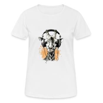 Gigi la girafe audiophile - T-shirt respirant Femme - blanc - Devant - AI Model Female 172 dark (172cm)