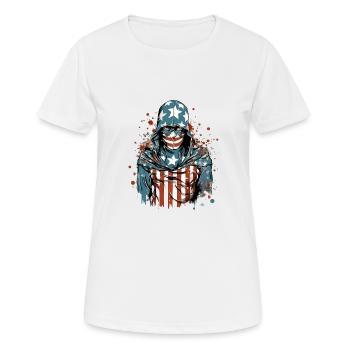 Amerikanische Anonyme - Frauen T-Shirt atmungsaktiv - Weiß - Vorne - AI Model Female 172 dark (172cm)