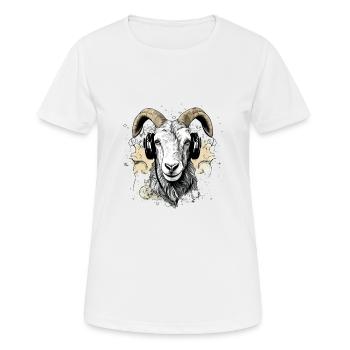 Goa la chèvre audiophile - T-shirt respirant Femme - blanc - Devant - AI Model Female 172 dark (172cm)