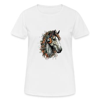 Koni le cheval audiophile - T-shirt respirant Femme - blanc - Devant - AI Model Female 172 dark (172cm)