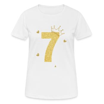 Goldene Krone zum 7-jährigen Jubiläum - Frauen T-Shirt atmungsaktiv - Weiß - Vorne - AI Model Female 172 dark (172cm)