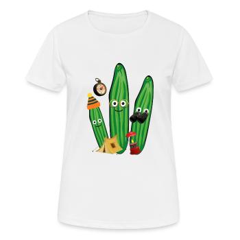Camping, zelten,gurken, Abenteurer, Zelt - Frauen T-Shirt atmungsaktiv - Weiß - Vorne - AI Model Female 172 dark (172cm)