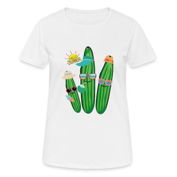 Vacation,Vacation,Cucumbers, Family,Summer - Women's Breathable T-Shirt - white - Front - AI Model Female 172 dark (172cm)