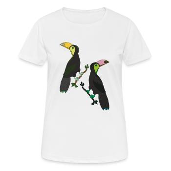 tukan zwei - Frauen T-Shirt atmungsaktiv - Weiß - Vorne - AI Model Female 172 dark (172cm)