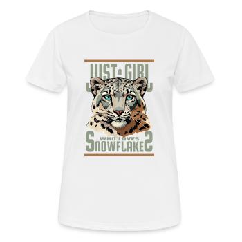 Just A Girl Who Loves Snowflakes, Snow Leopard - Women's Breathable T-Shirt - white - Front - AI Model Female 172 dark (172cm)