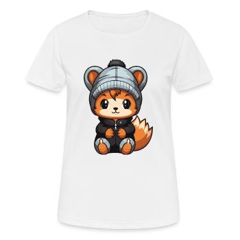 Bande dessinée d’hiver écureuil - T-shirt respirant Femme - blanc - Devant - AI Model Female 172 dark (172cm)
