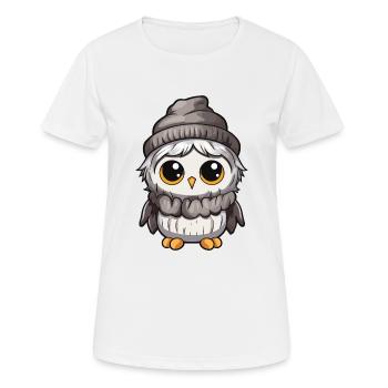 Eule Comic Winter Cozy - Frauen T-Shirt atmungsaktiv - Weiß - Vorne - AI Model Female 172 dark (172cm)