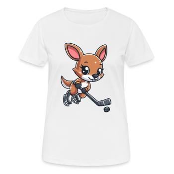 Kangaroo & Mouse Ice Hockey - Unusual Team on - Women's Breathable T-Shirt - white - Front - AI Model Female 172 dark (172cm)