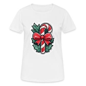 Zuckerstange Weihnachten Zeichnung - Frauen T-Shirt atmungsaktiv - Weiß - Vorne - AI Model Female 172 dark (172cm)
